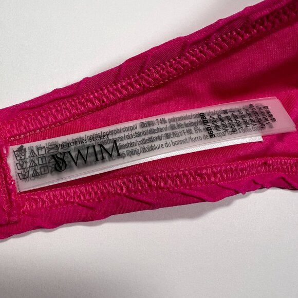 Victoria Secret 36D Bombshell Push Up Bikini Top Adds 2 Cups Size Textured Pink - Picture 5 of 5